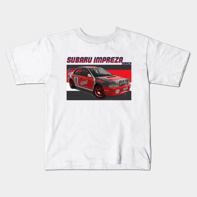 Subaru Impreza GrpA Kids T-Shirt by PjesusArt